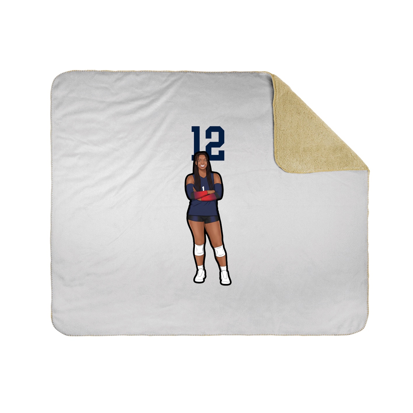 Throw Blanket — Number Top in White