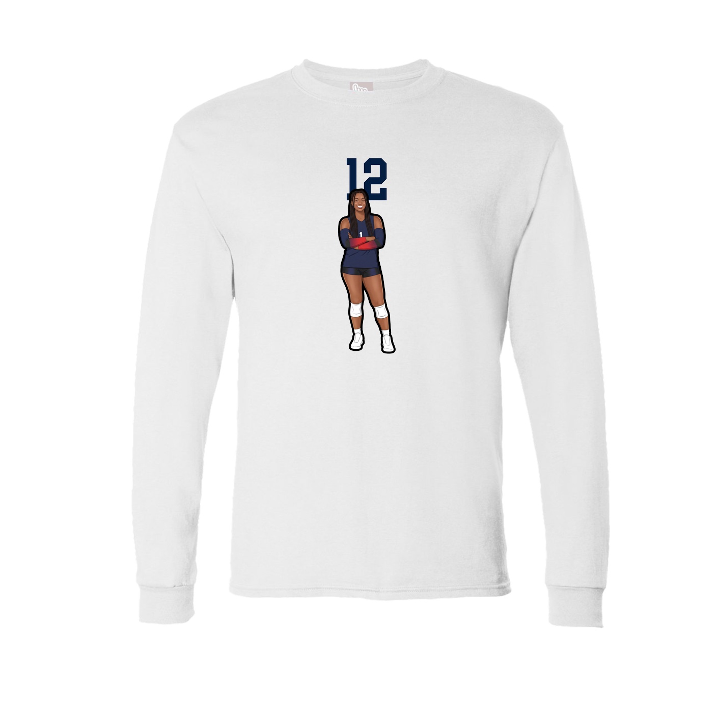 Long Sleeve Tee — Number Top in White