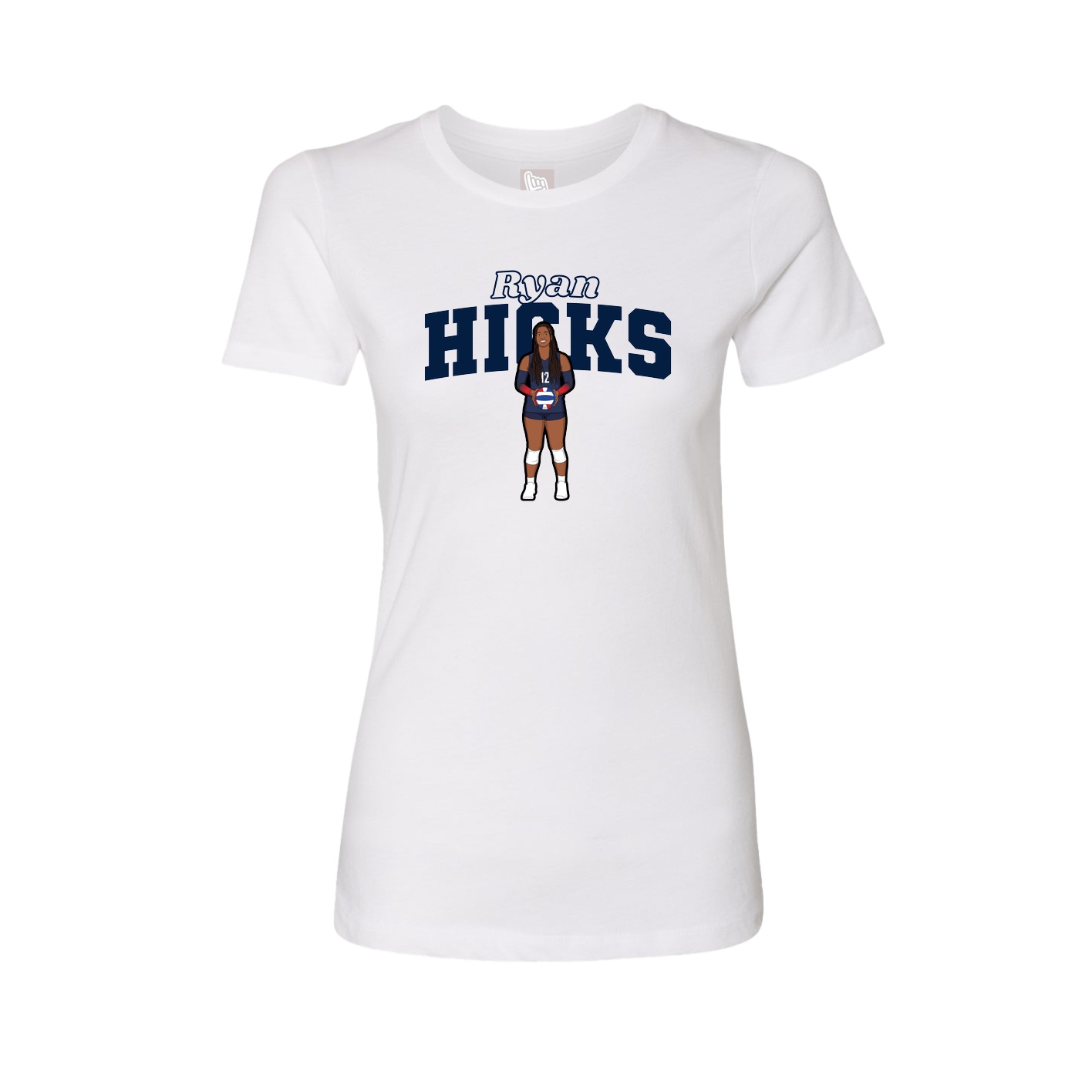 Fitted Women's Tee — Name Arch in White