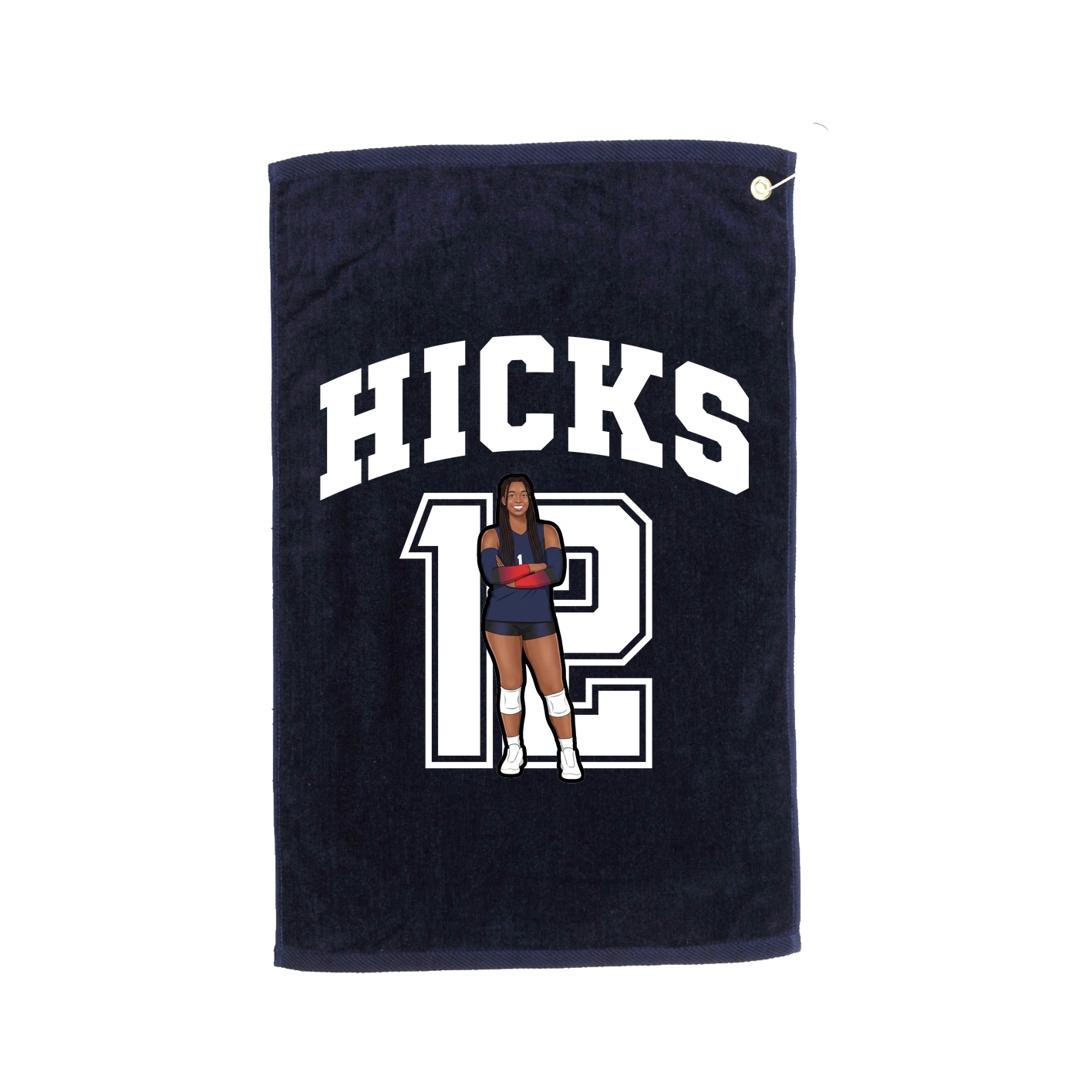 Golf Towel — Number in Navy