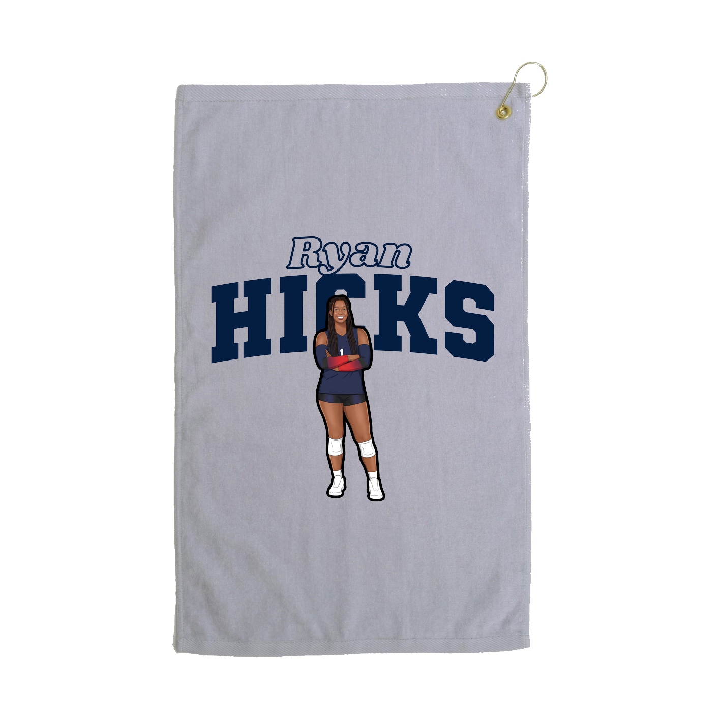 Golf Towel — Name Arch in Grey
