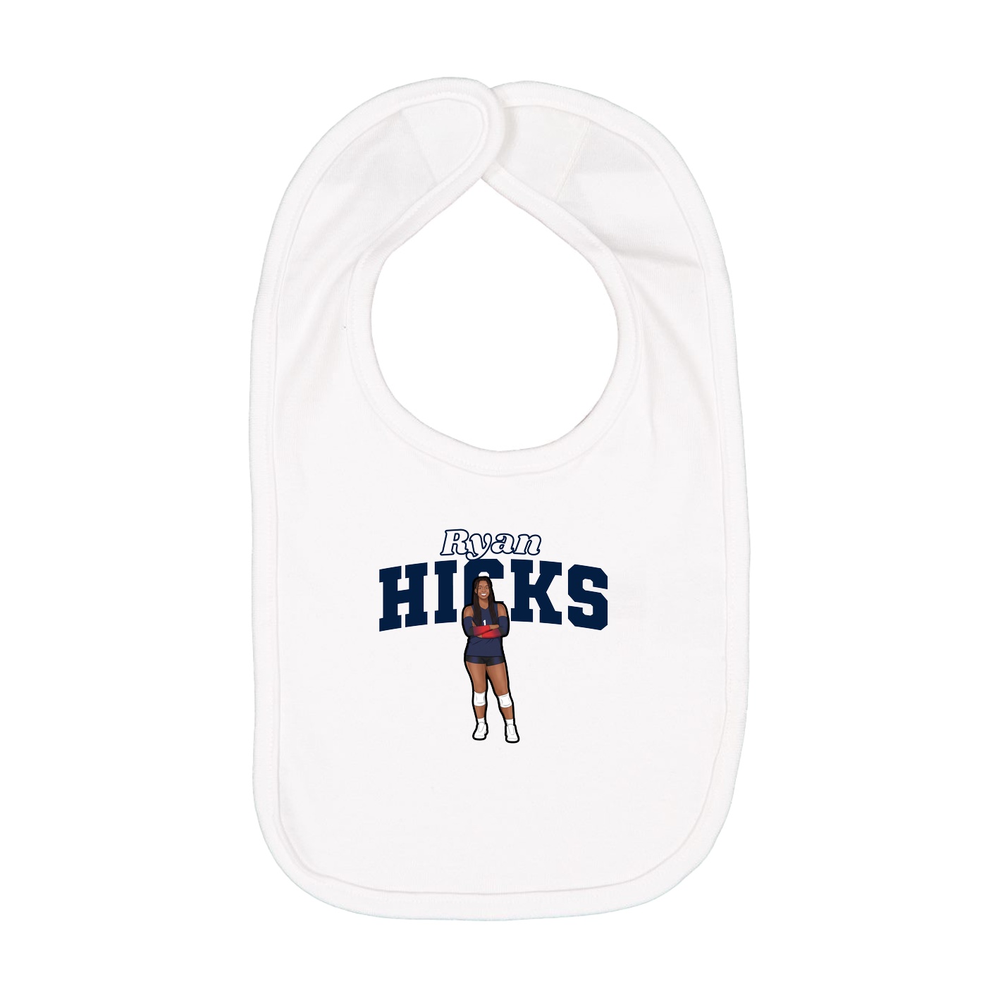 Infant Bib — Name Arch in White