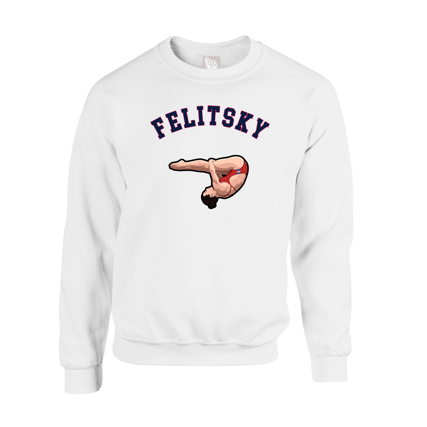 Fleece Crew — Shirsey Arch in White