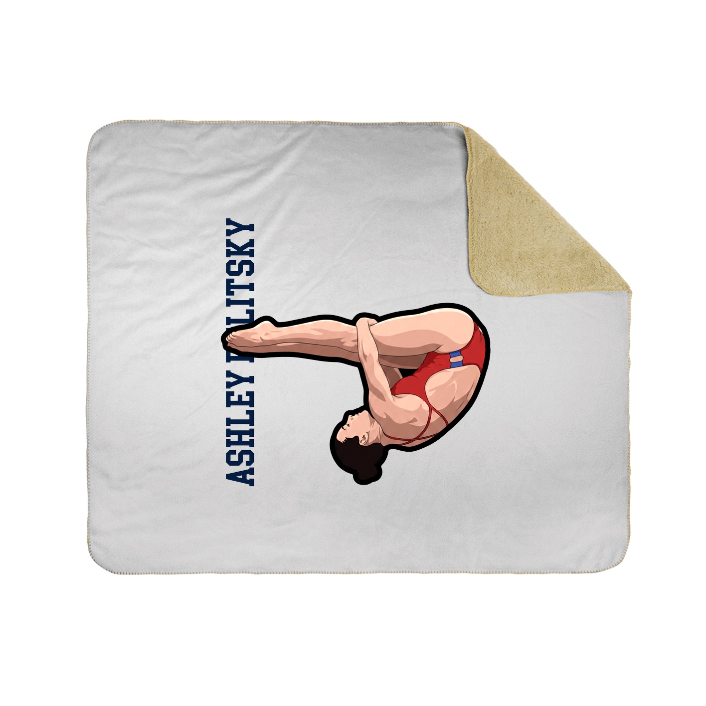 Throw Blanket — Name Vertical in White