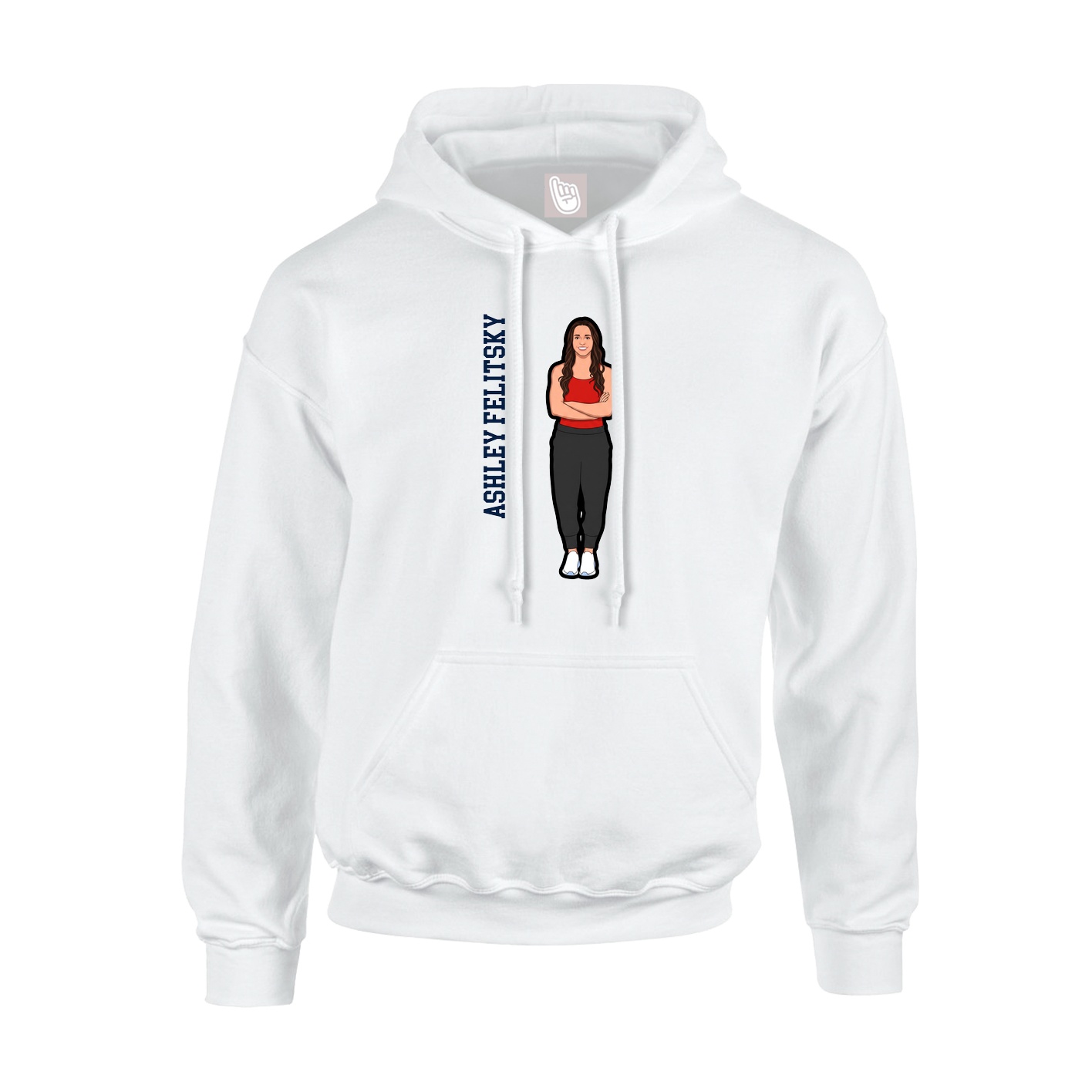 Youth Hoodie — Name Vertical in White