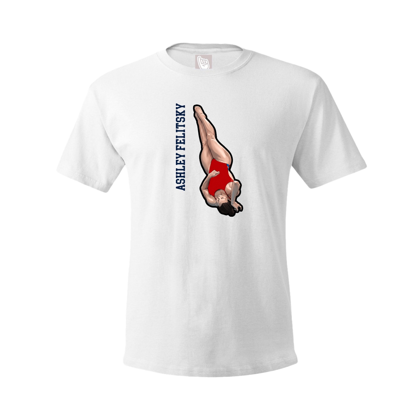 Tee — Name Vertical in White