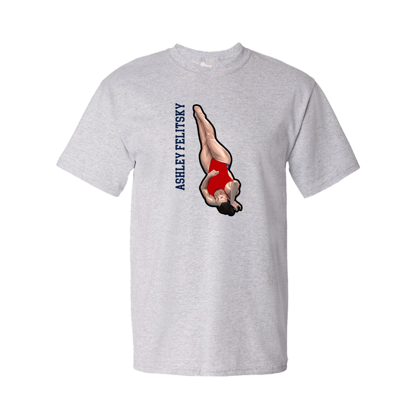 Youth Tee — Name Vertical in Grey
