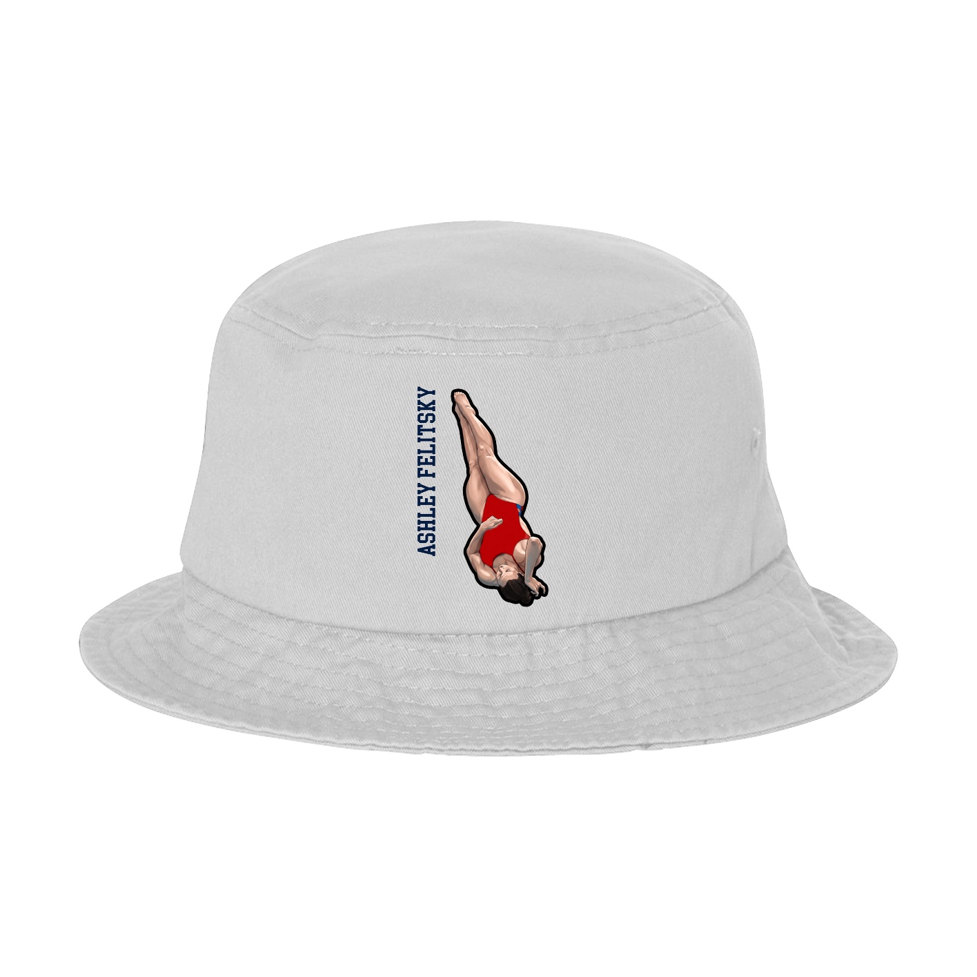 Bucket Cap — Name Vertical in White