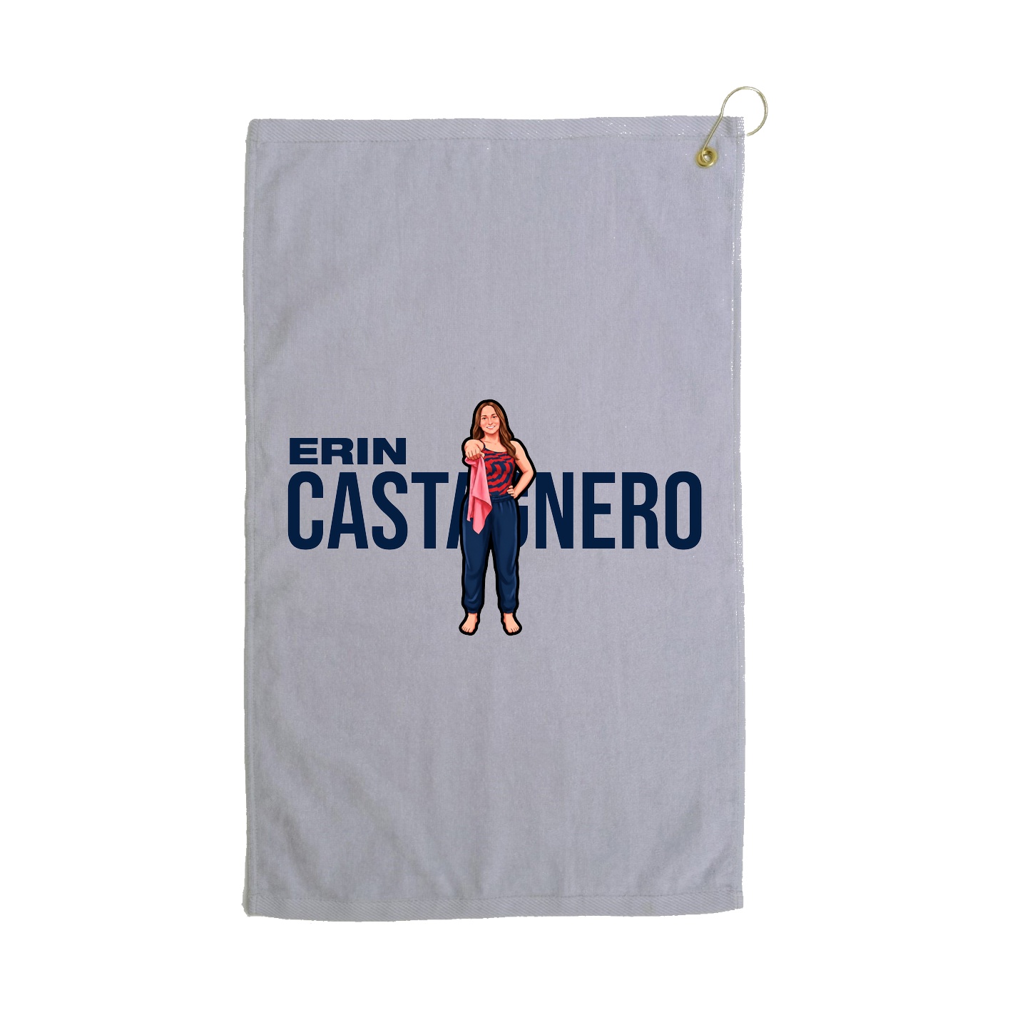 Golf Towel — Player Name in Grey