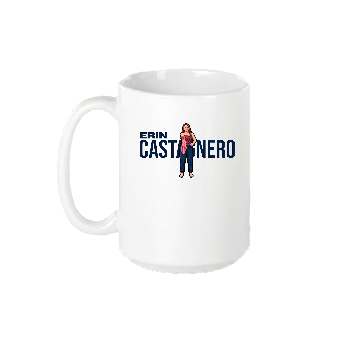 15oz Coffee Mug — Player Name in White