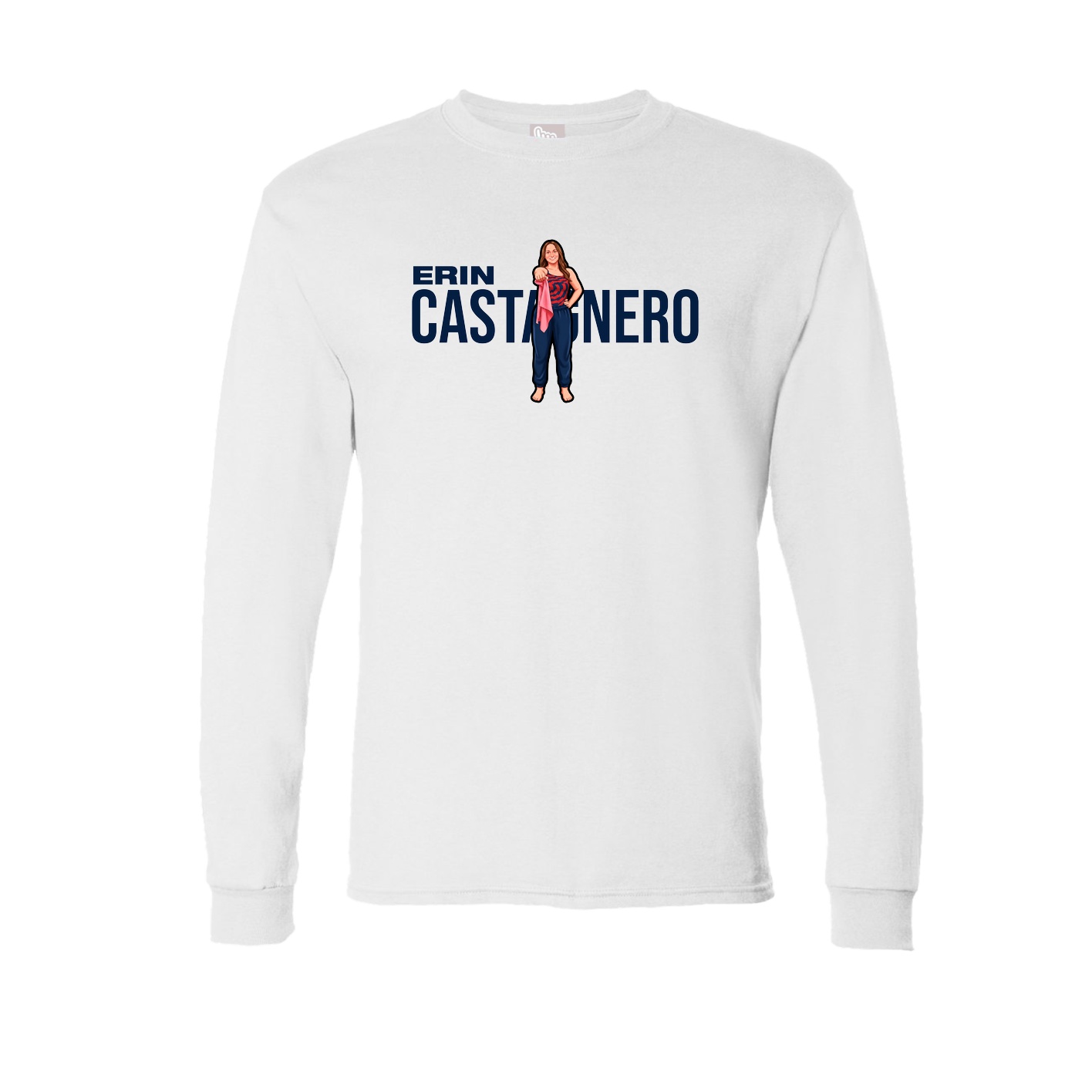 Long Sleeve Tee — Player Name in White