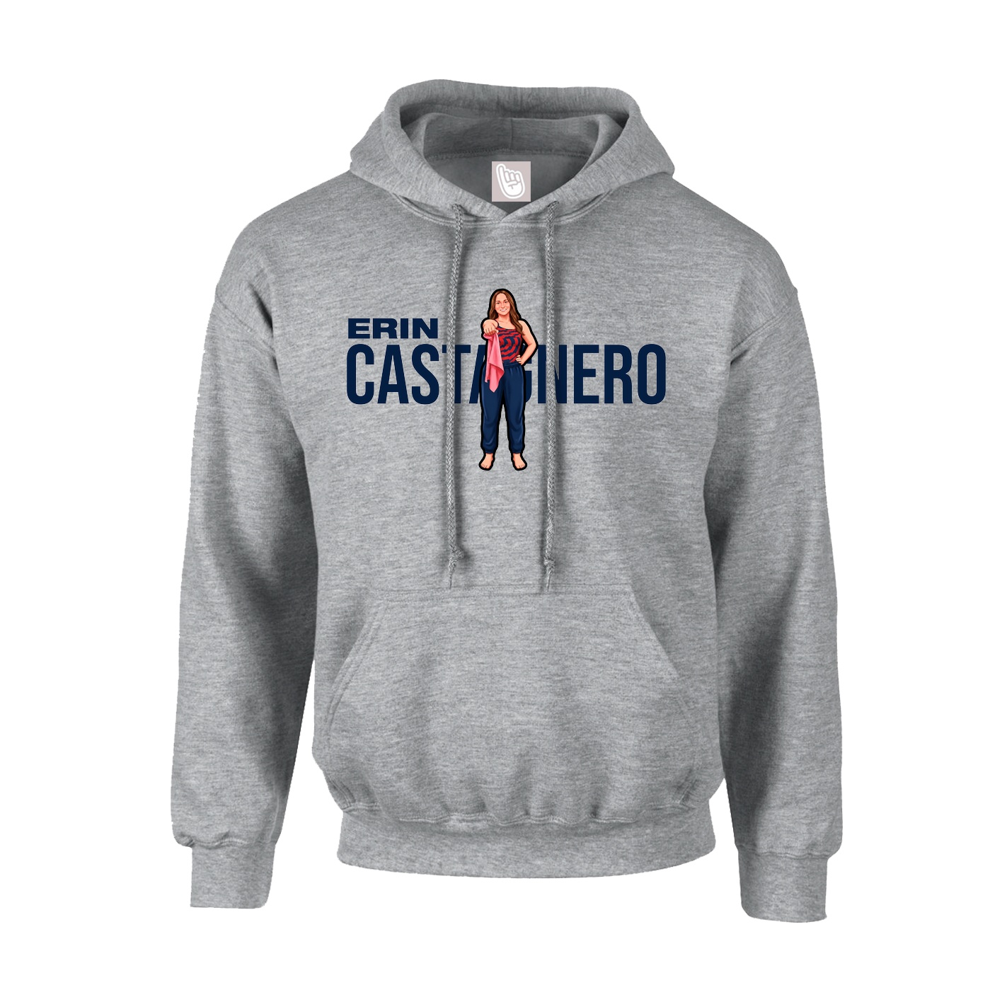 Youth Hoodie — Player Name in Grey