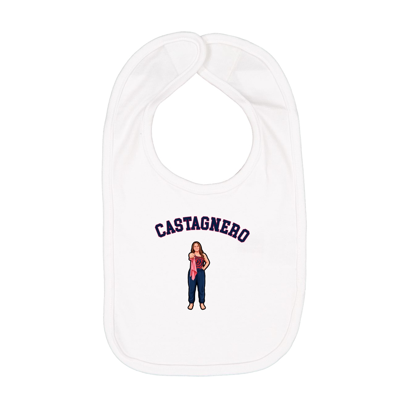 Infant Bib — Shirsey Arch in White