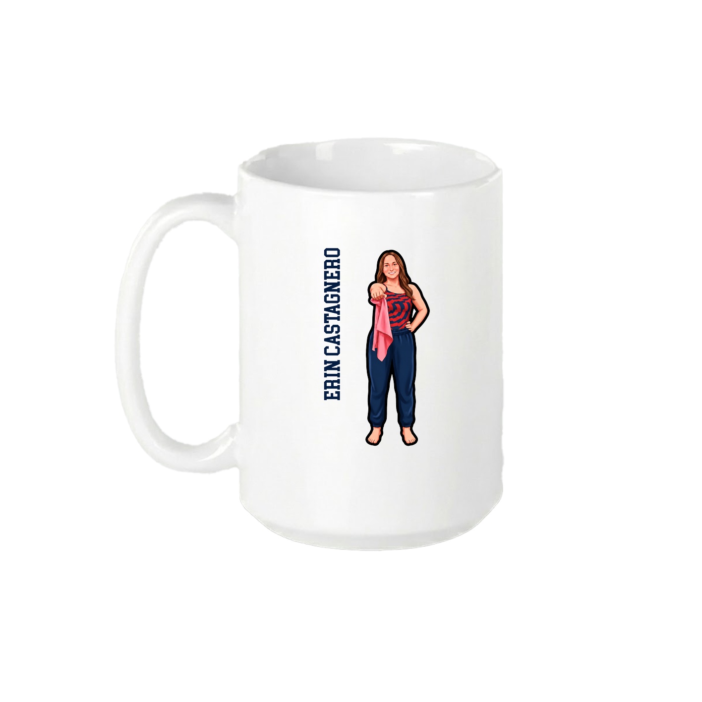 15oz Coffee Mug — Name Vertical in White