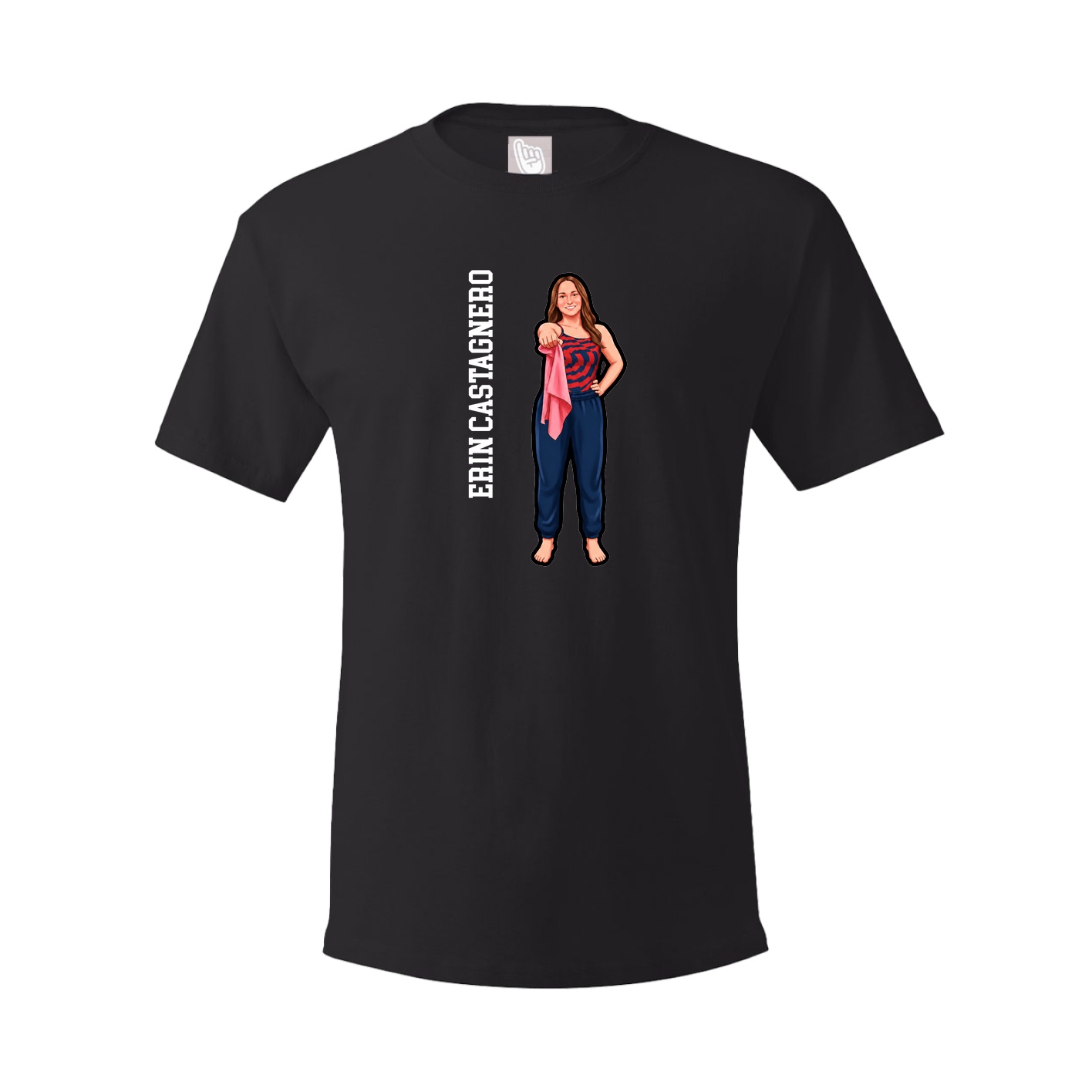 Youth Tee — Name Vertical in Black