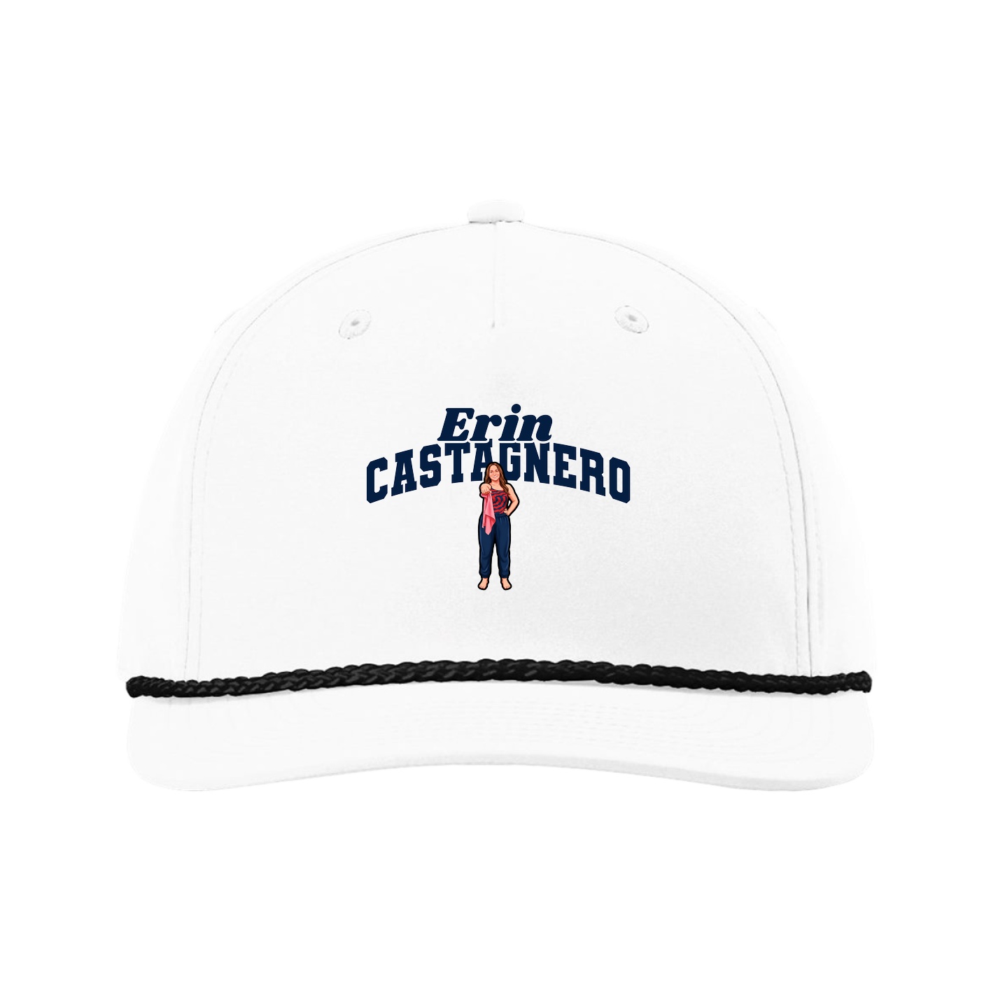 Five-Panel Classic Rope Cap — Signature Arch in White