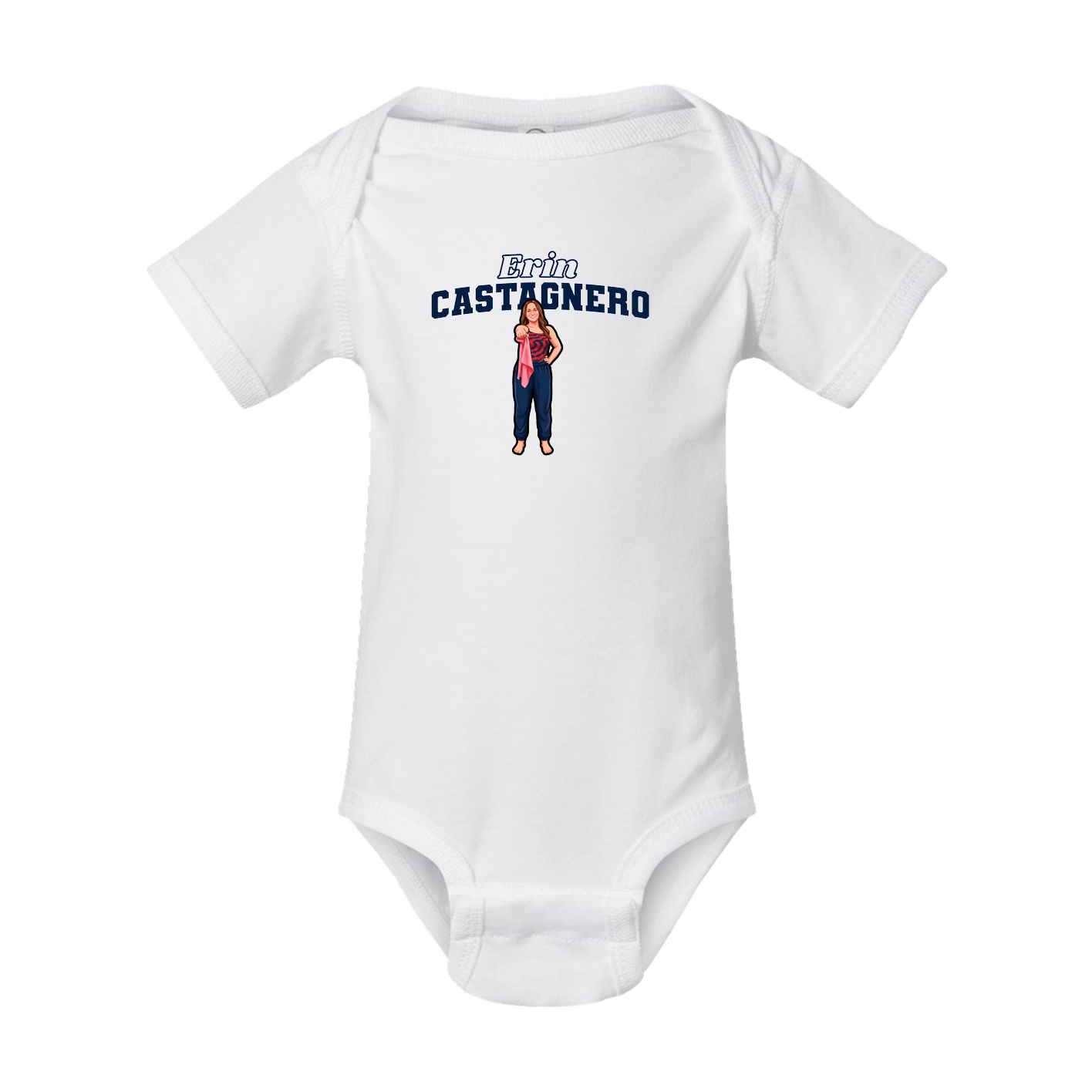 Baby Onesie — Name Arch in White