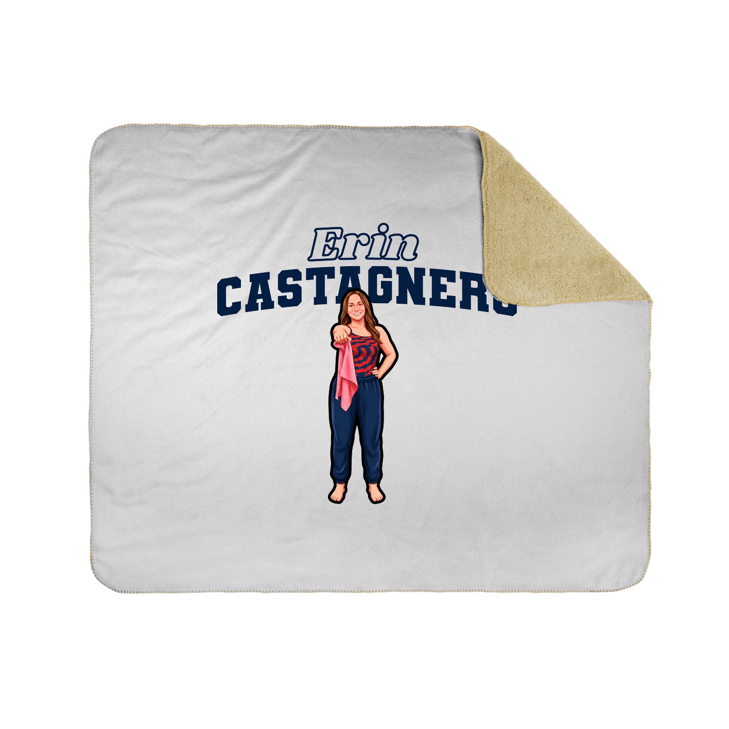 Throw Blanket — Name Arch in White