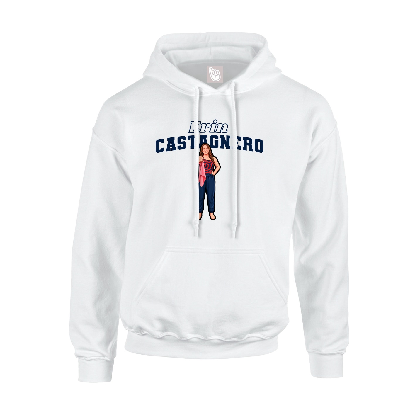 Youth Hoodie — Name Arch in White