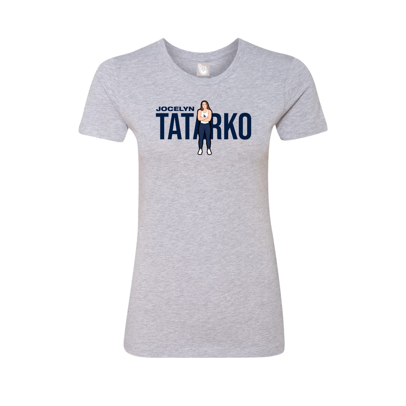 Fitted Women's Tee — Player Name in Grey