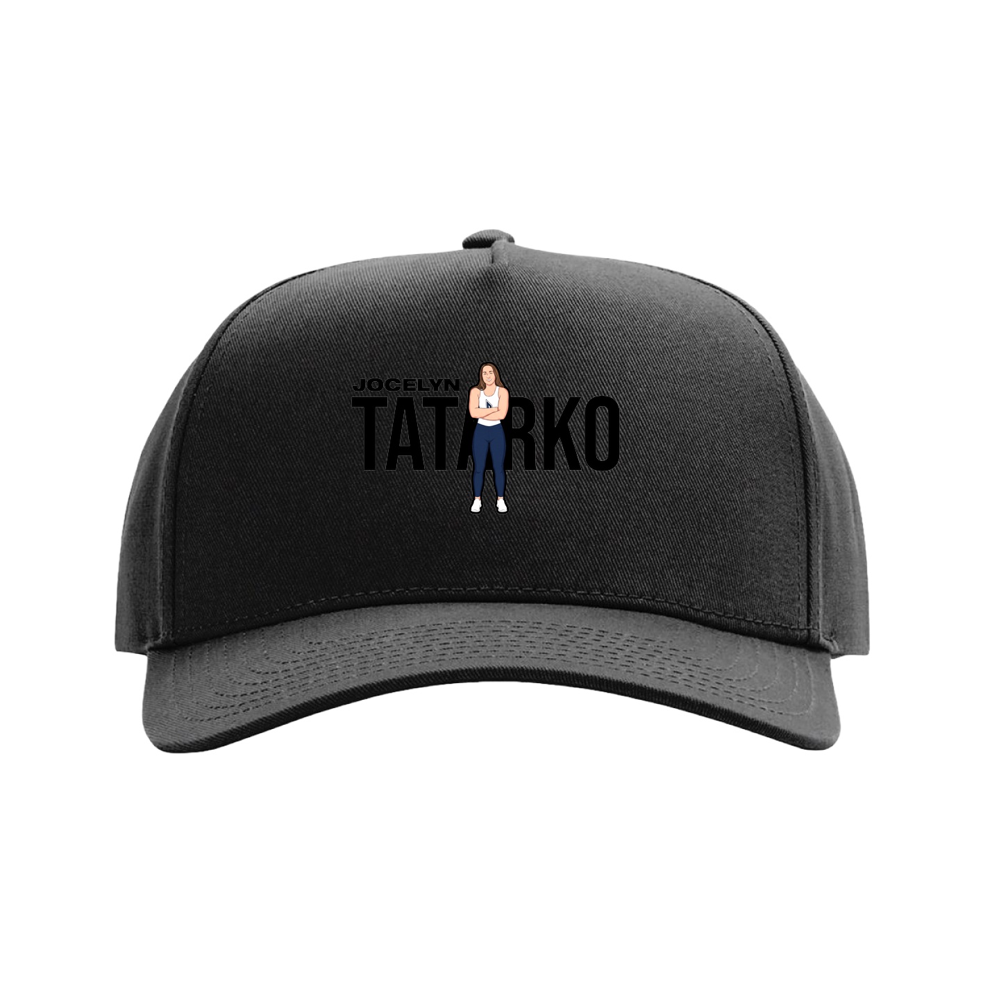 Full Fabric Five-Panel Champ Cap — Player Name in Black