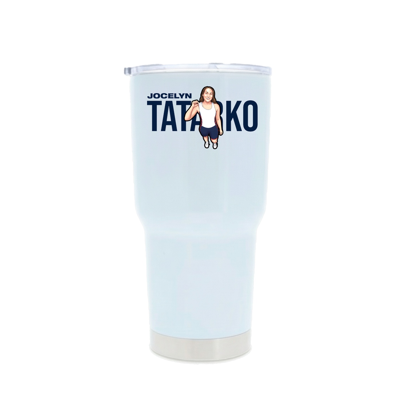 30oz Stainless Steel Tumbler — Player Name in White