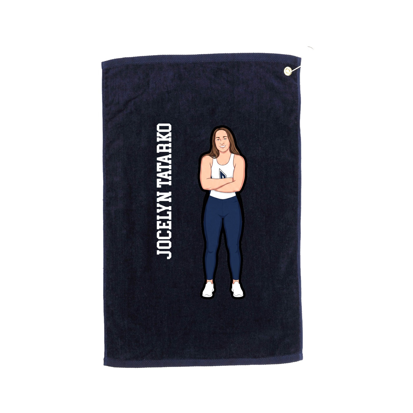 Golf Towel — Name Vertical in Navy