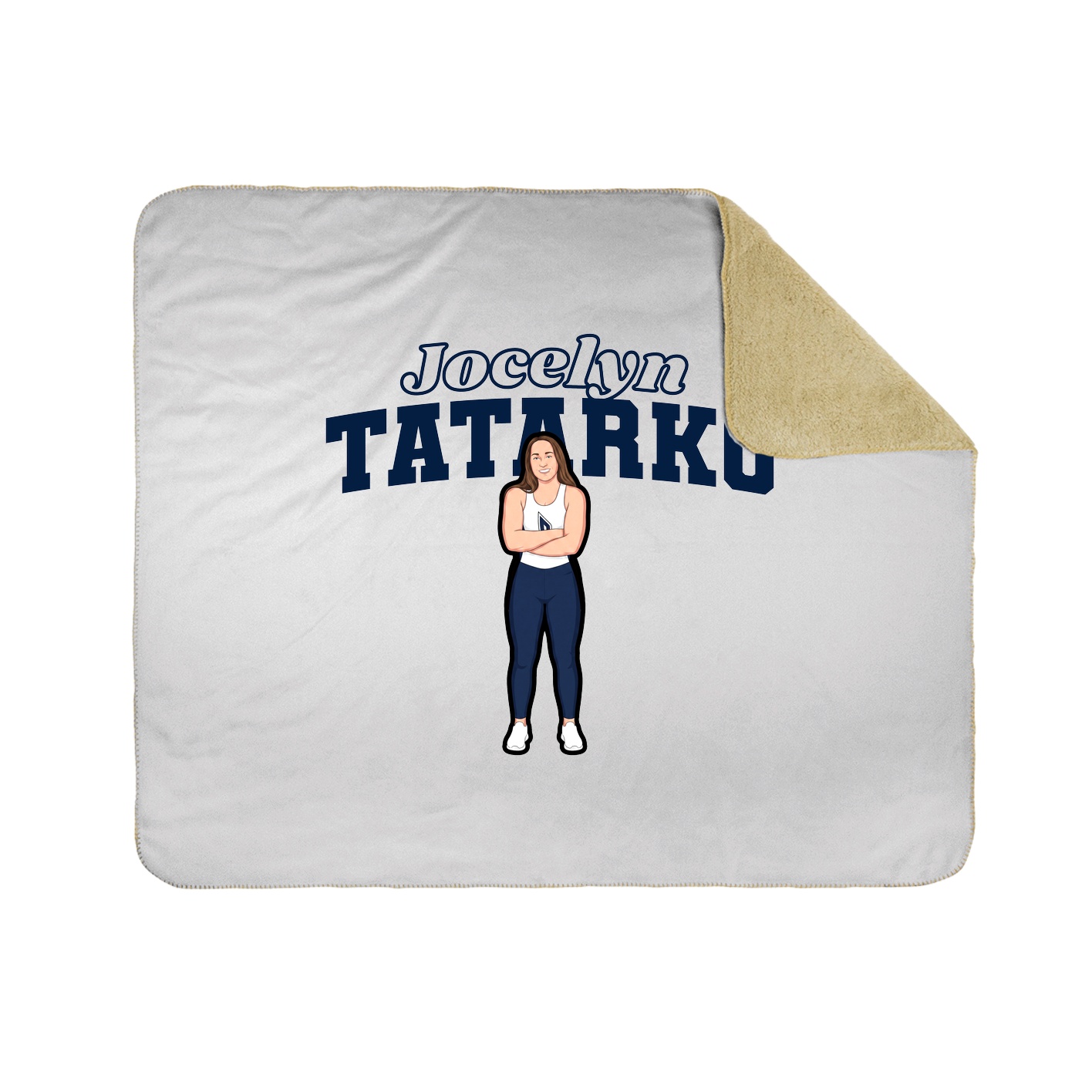 Throw Blanket — Name Arch in White