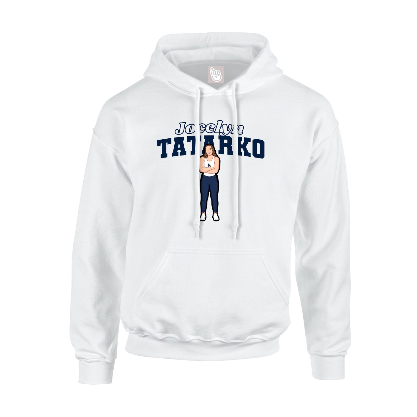 Youth Hoodie — Name Arch in White