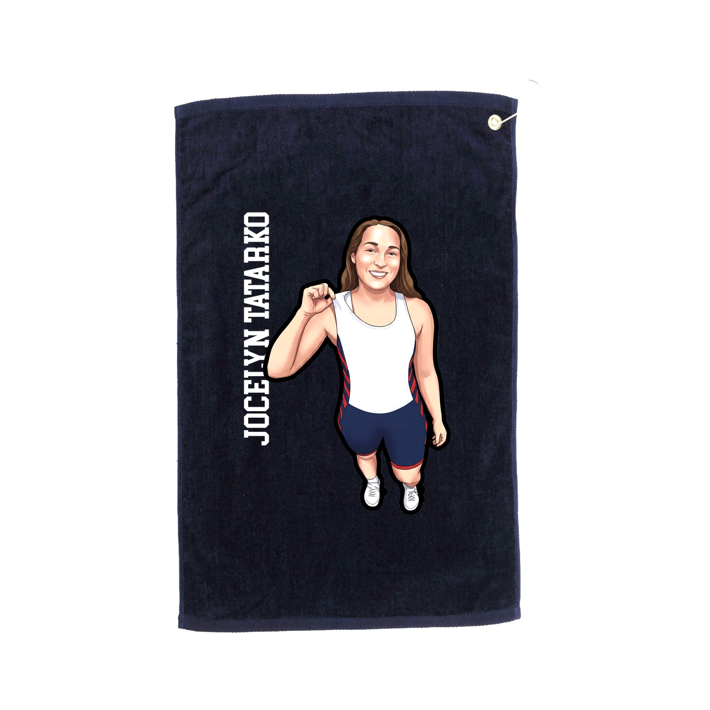 Golf Towel — Name Vertical in Navy