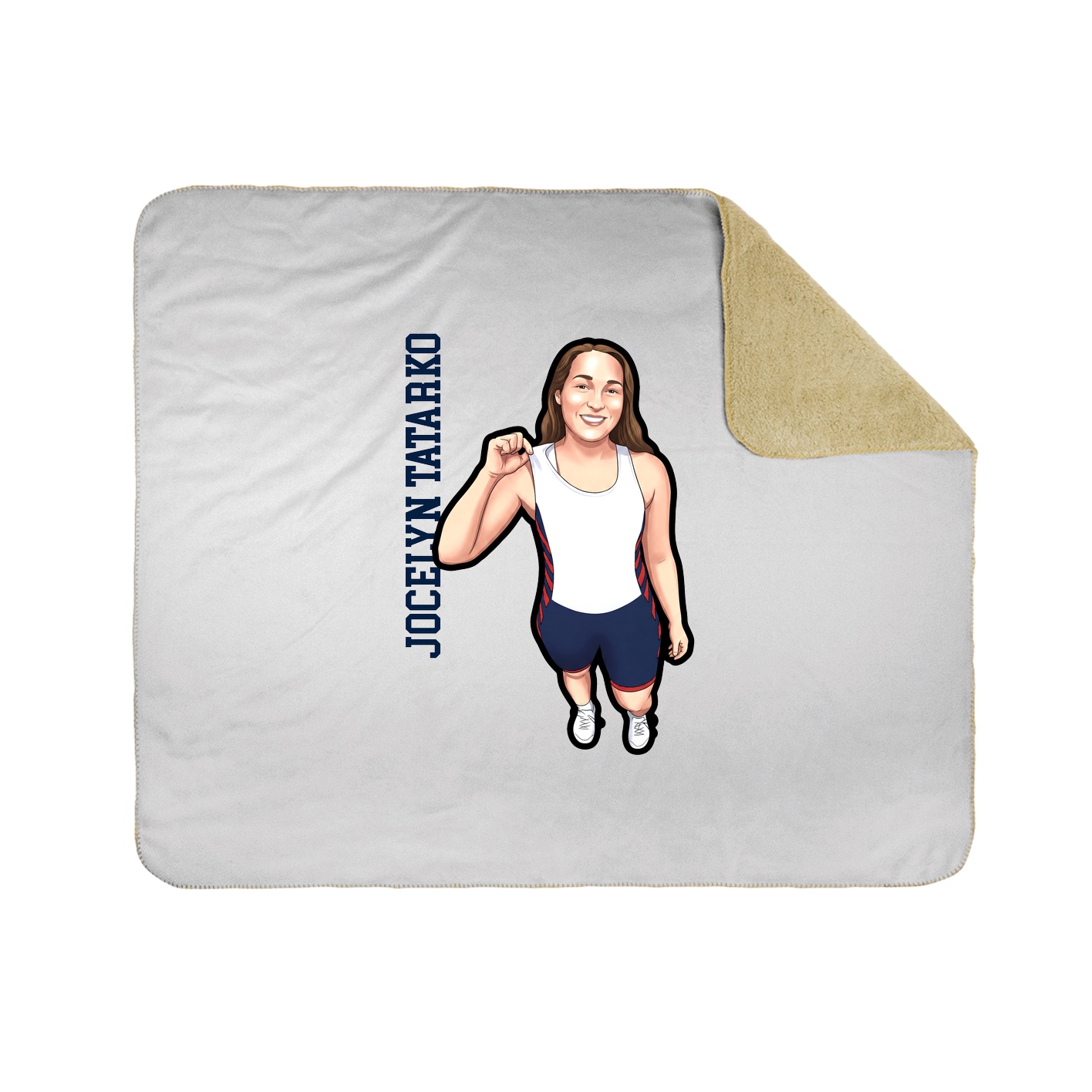 Throw Blanket — Name Vertical in White
