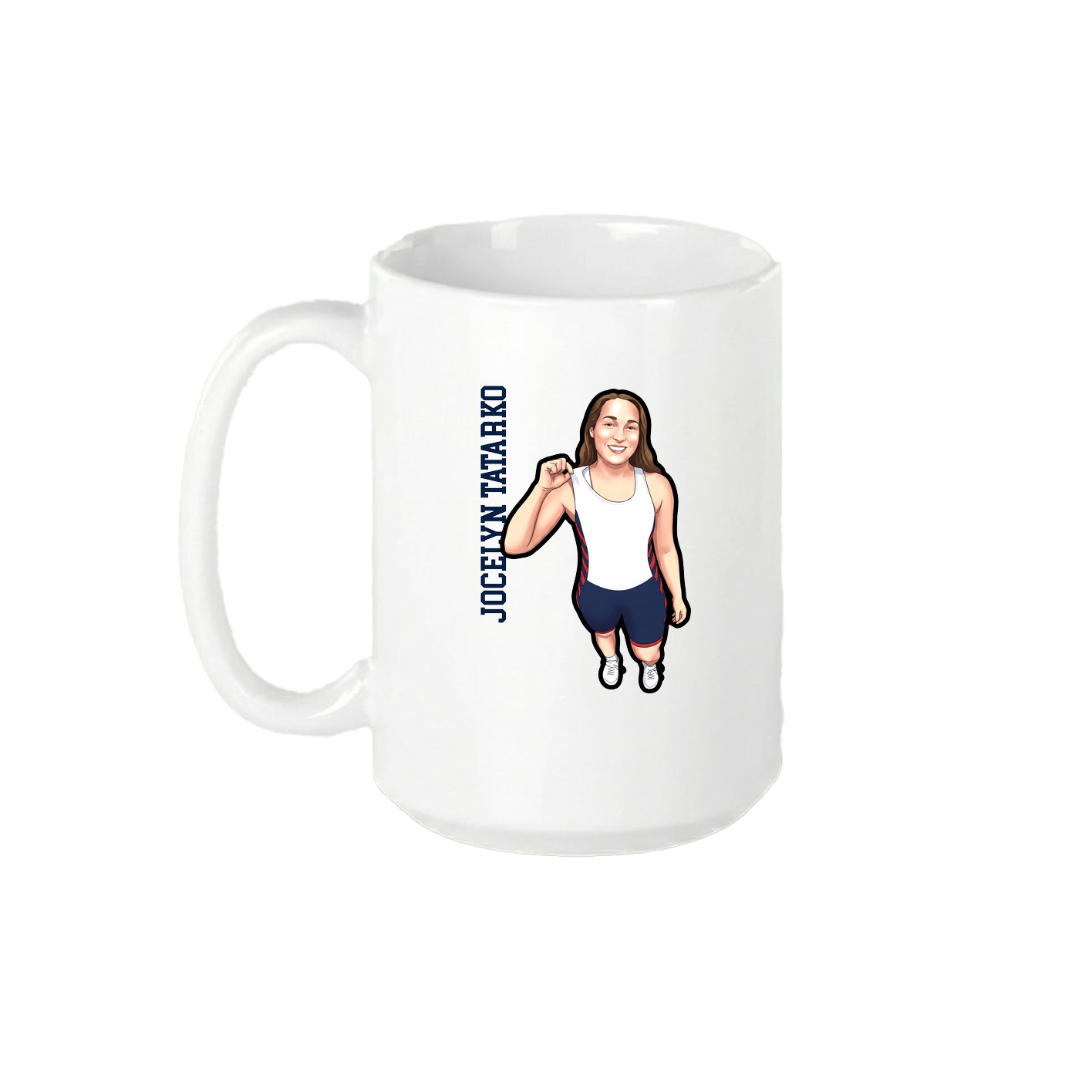 15oz Coffee Mug — Name Vertical in White