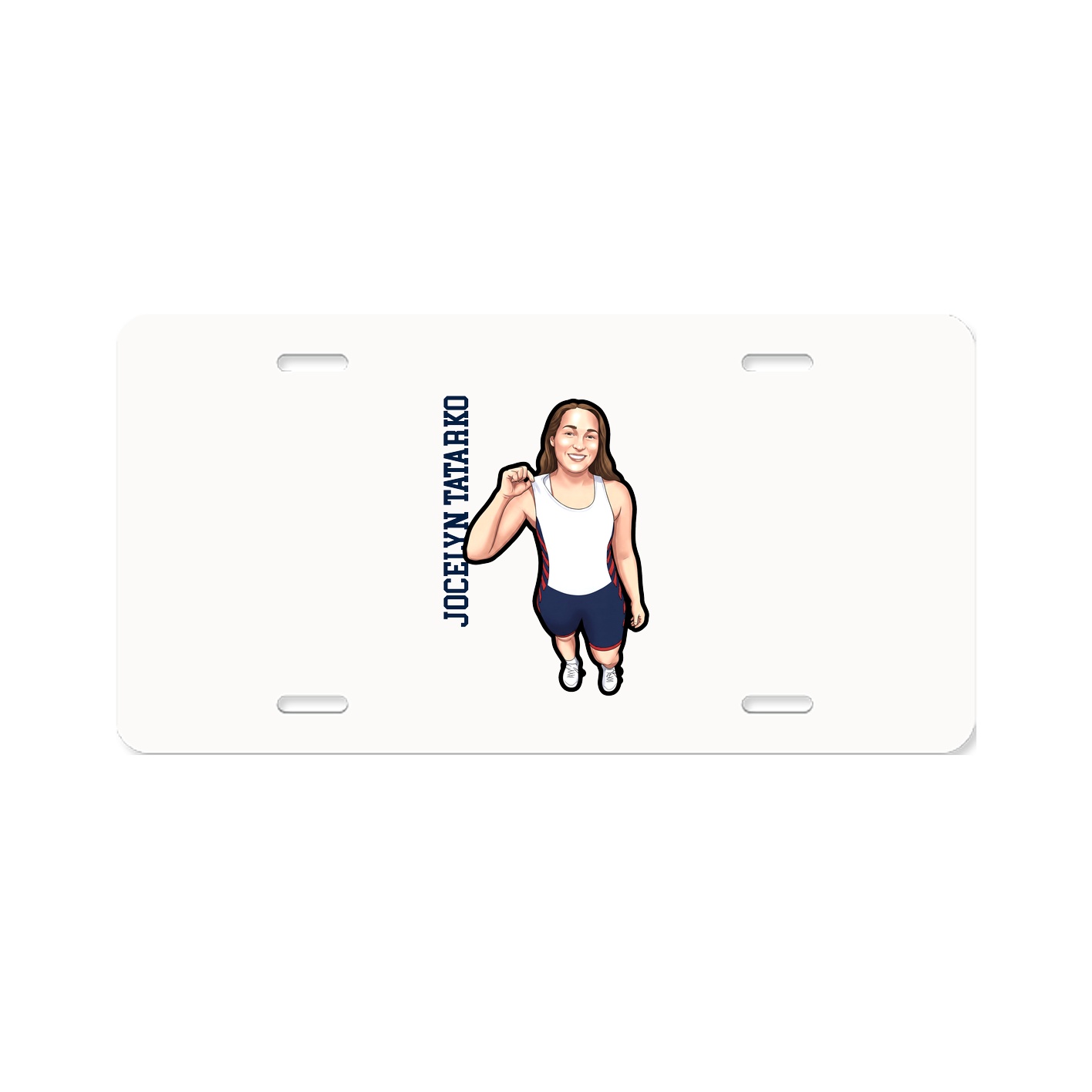 License Plate — Name Vertical in Classic