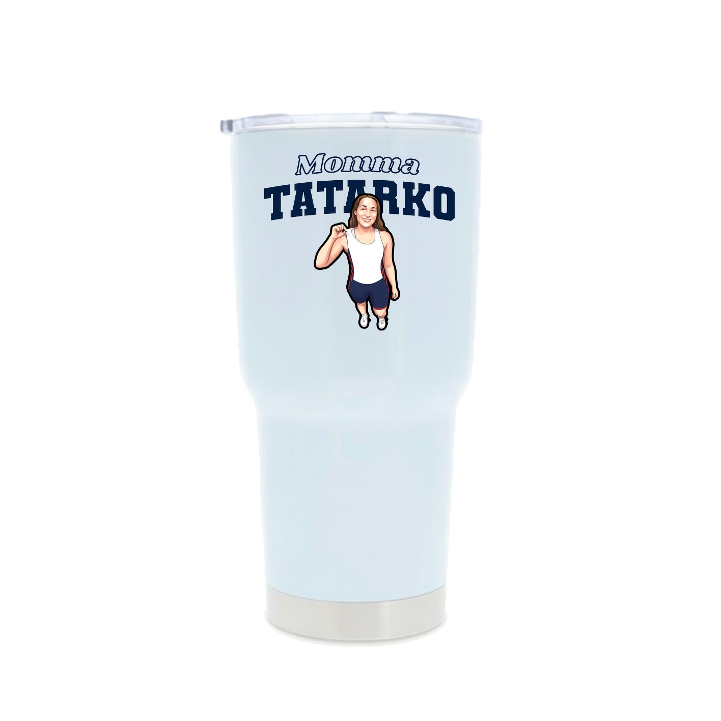 30oz Stainless Steel Tumbler — Mothers Day Block in White