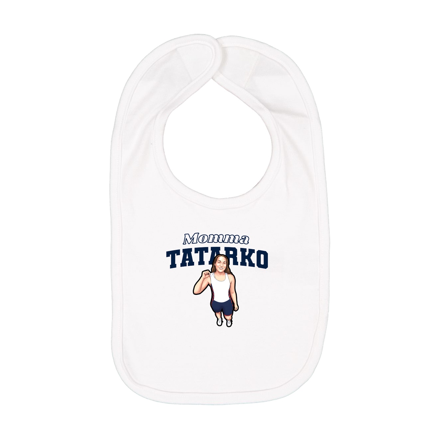 Infant Bib — Mothers Day Block in White