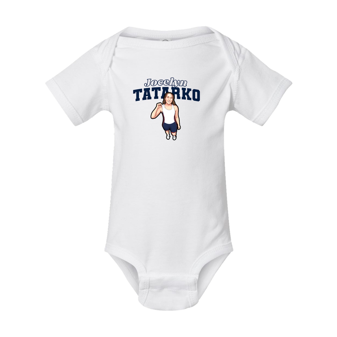 Baby Onesie — Name Arch in White