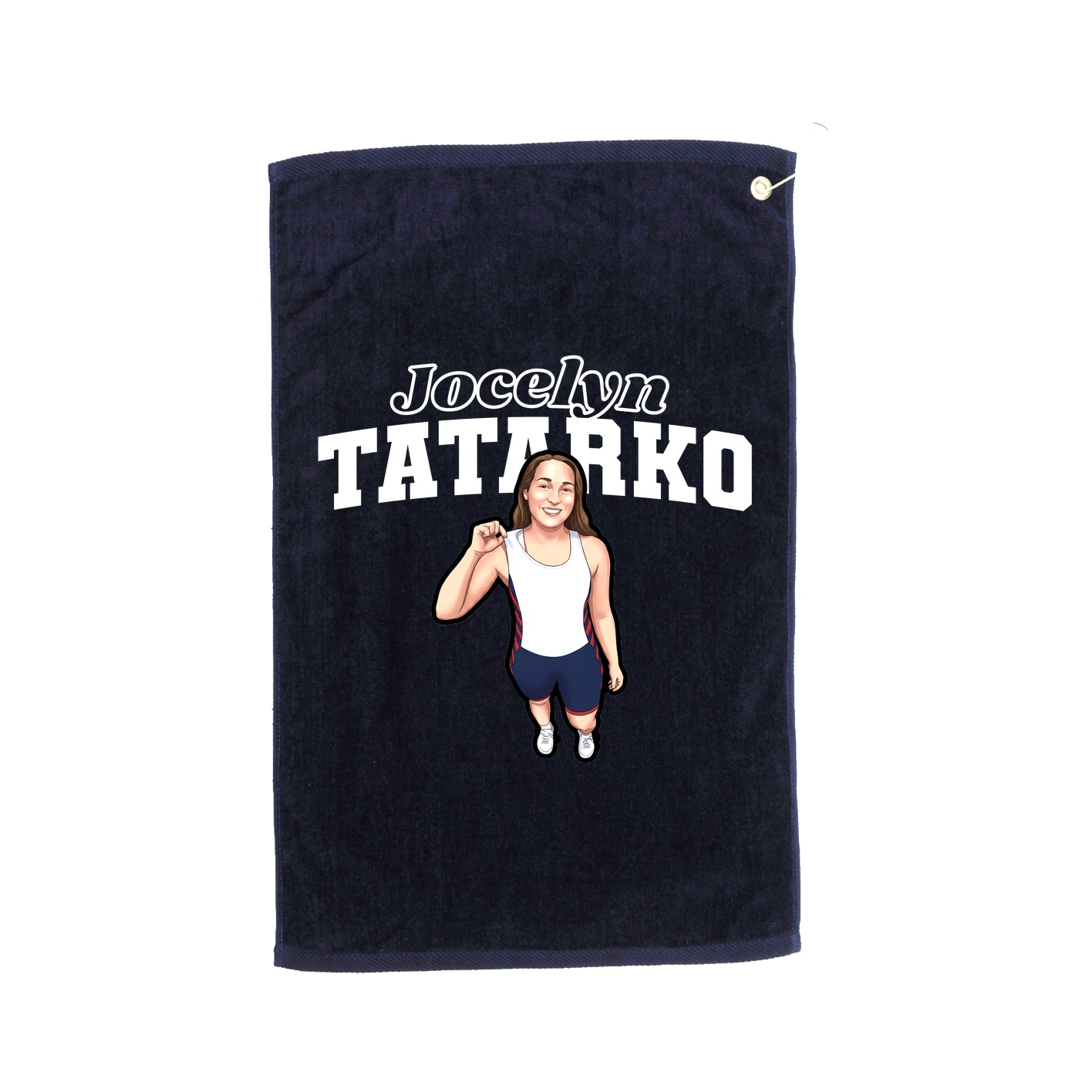 Golf Towel — Name Arch in Navy