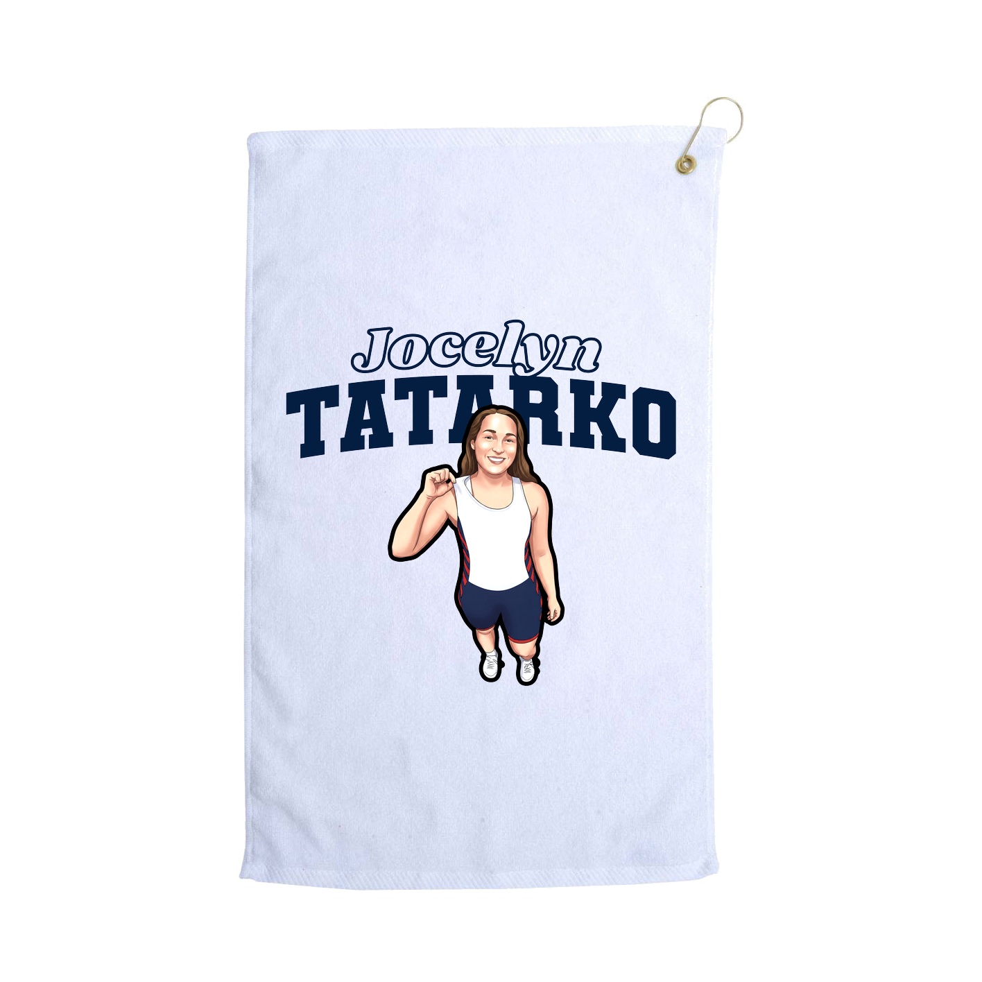 Golf Towel — Name Arch in White
