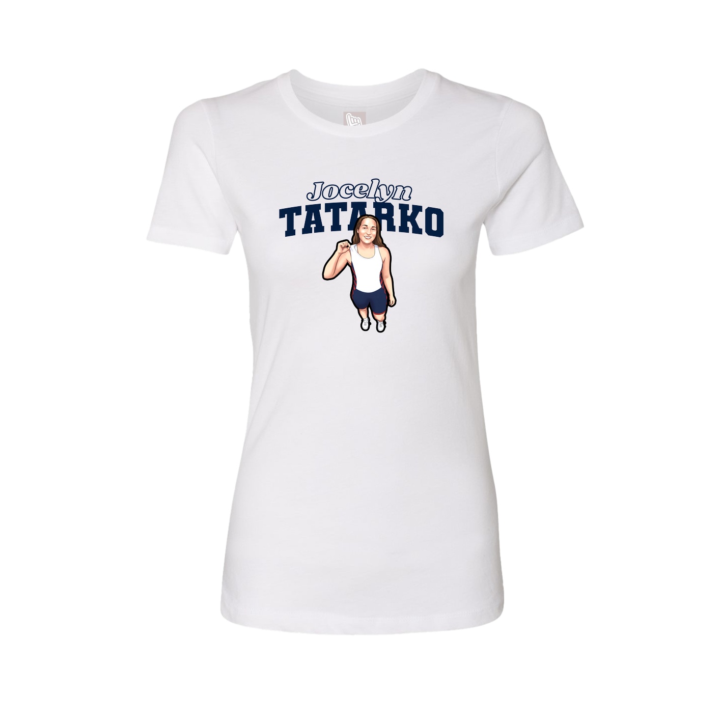 Womens Tee — Name Arch in White