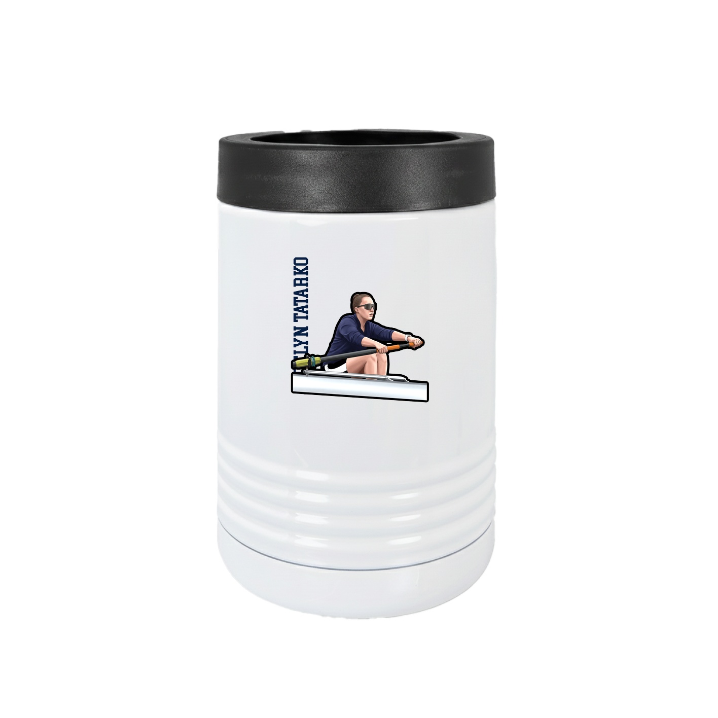 Beverage Holder — Name Vertical in White