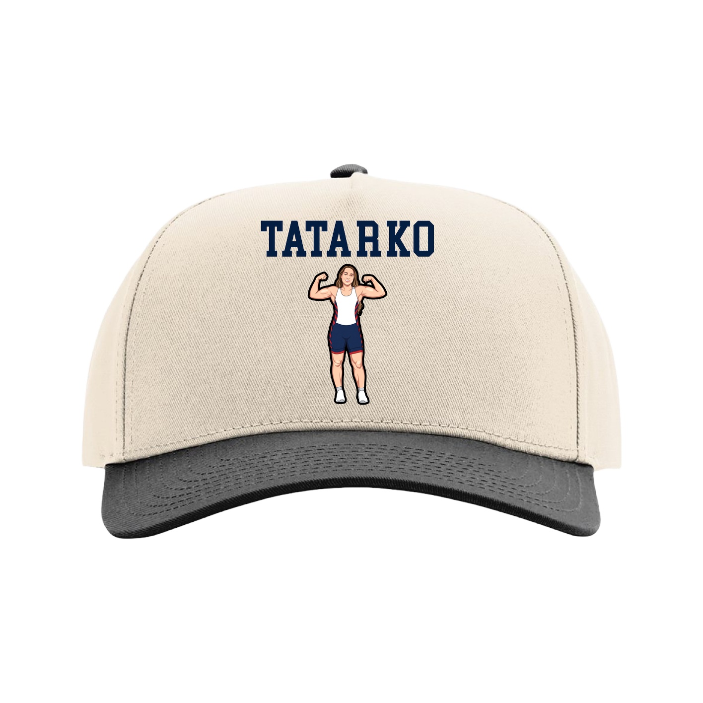 Full Fabric Five-Panel Champ Cap — Shirsey in Cream/Black