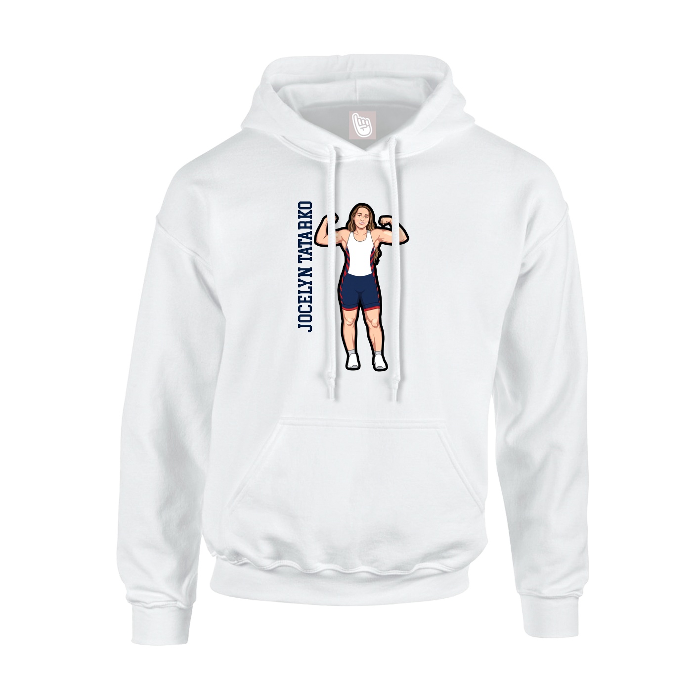 Hoodie — Name Vertical in White