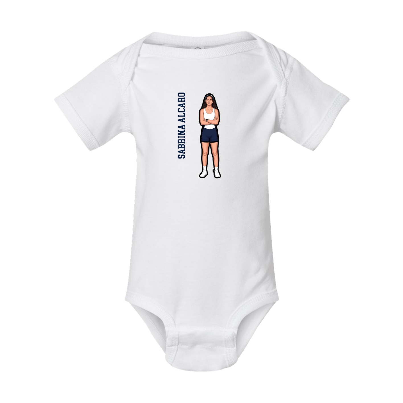 Baby Onesie — Name Vertical in White
