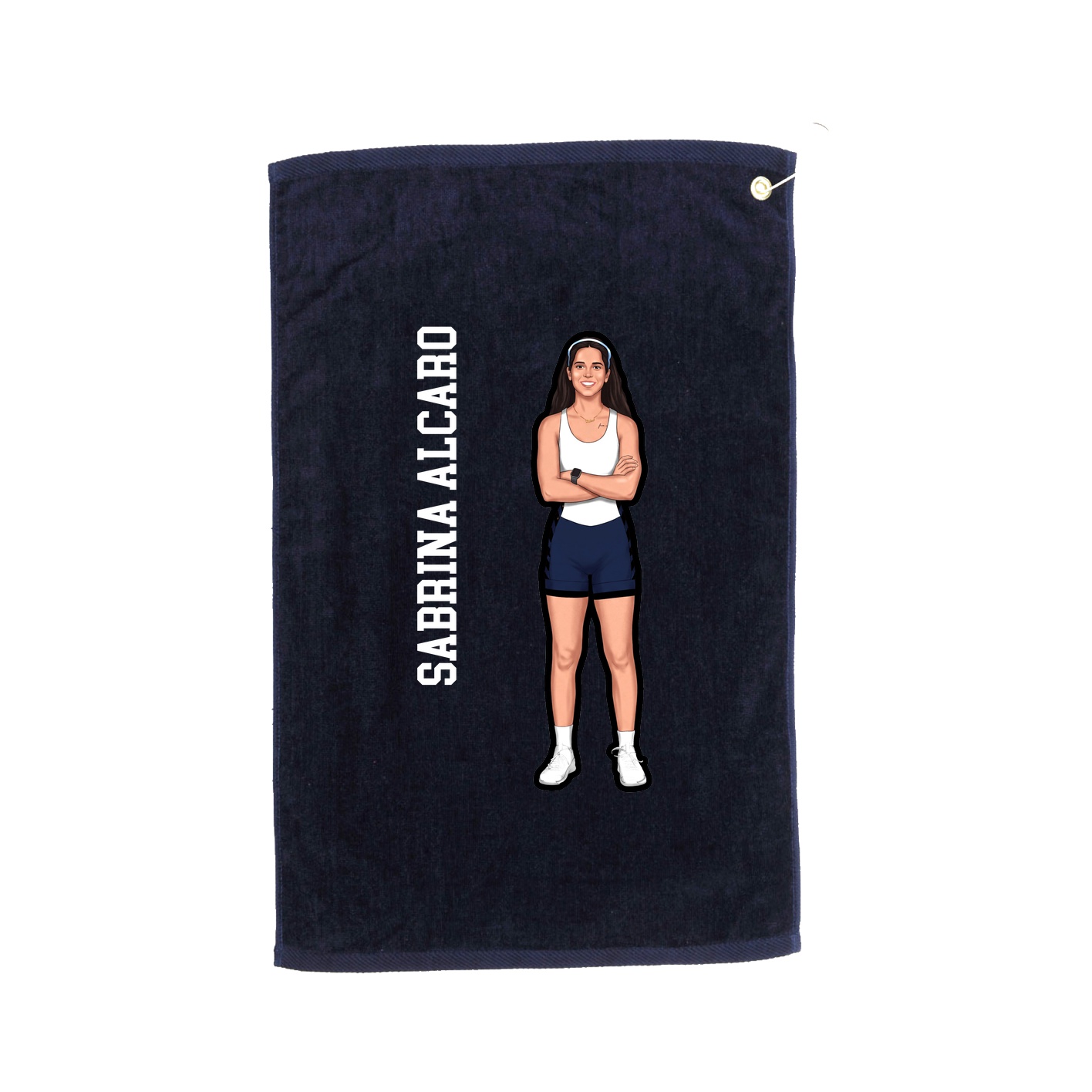 Golf Towel — Name Vertical in Navy
