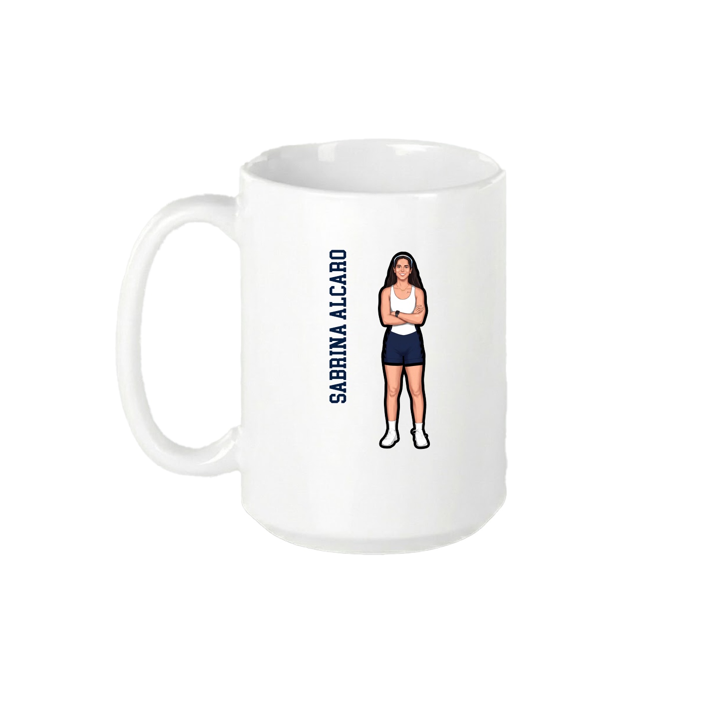 15oz Coffee Mug — Name Vertical in White