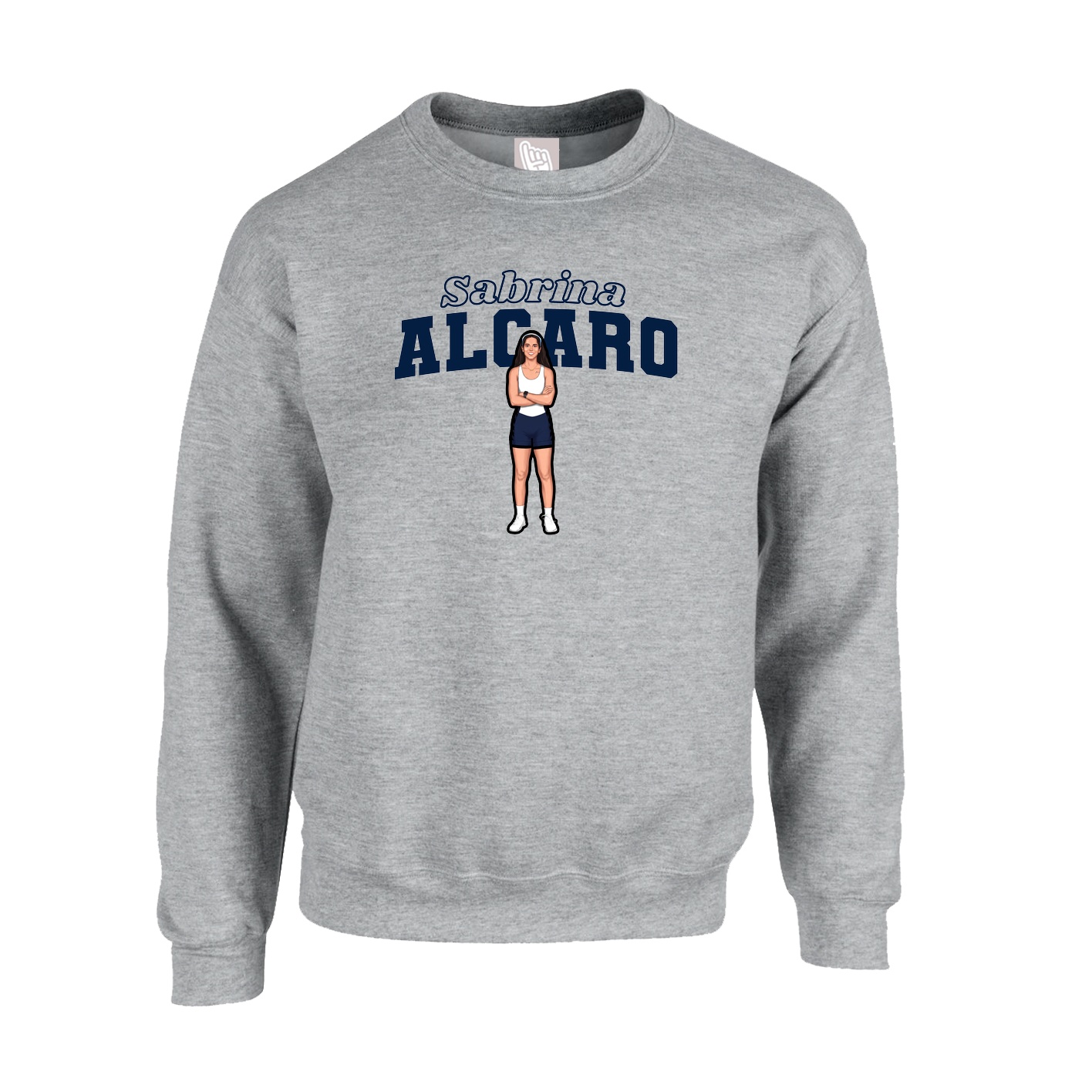 Fleece Crew — Name Arch in Grey