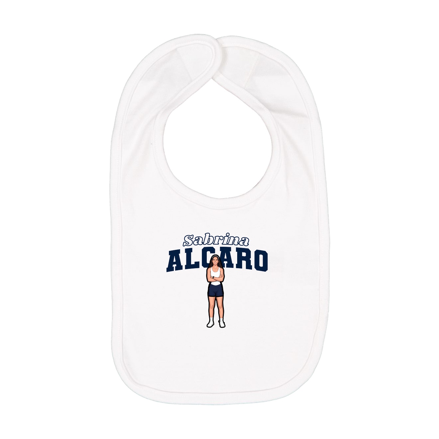 Infant Bib — Name Arch in White
