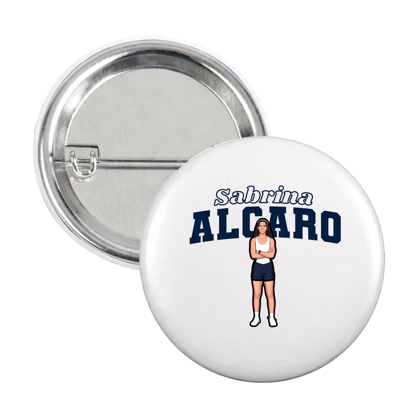 Game Day Button — Name Arch in White