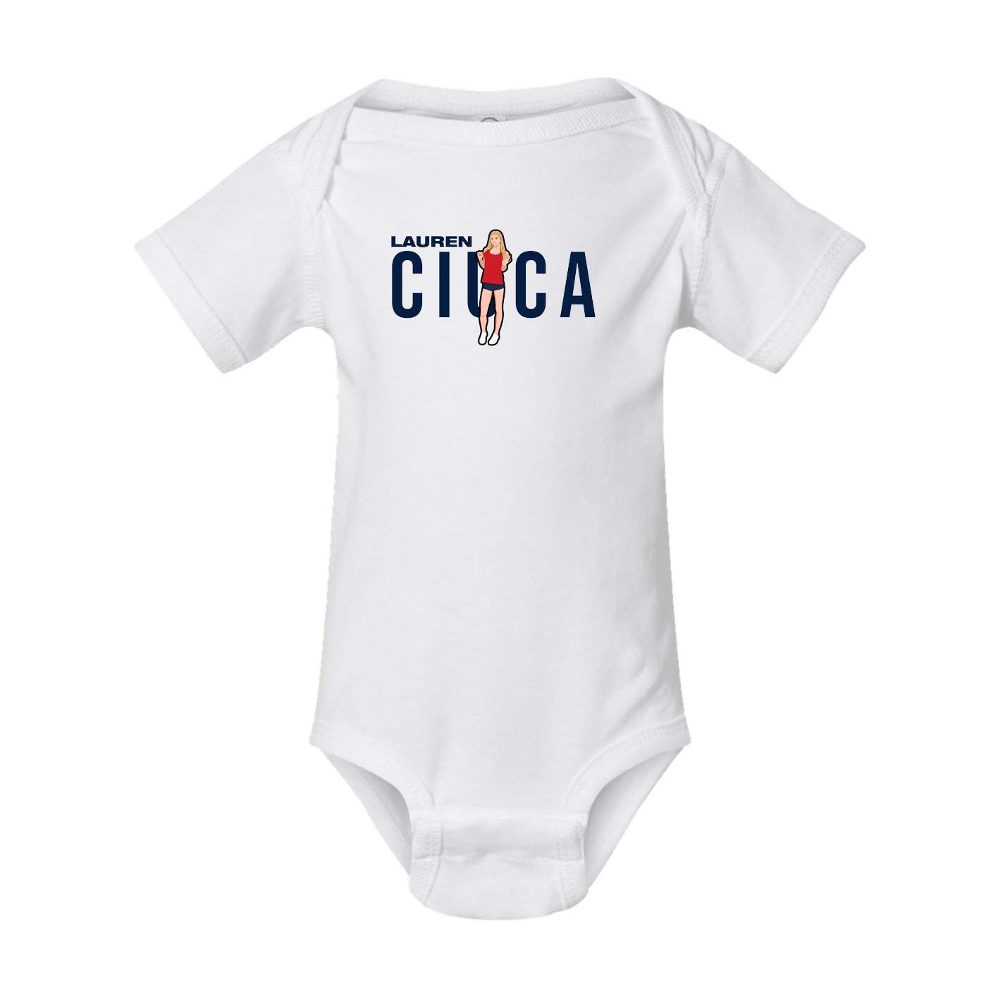 Baby Onesie — Player Name in White