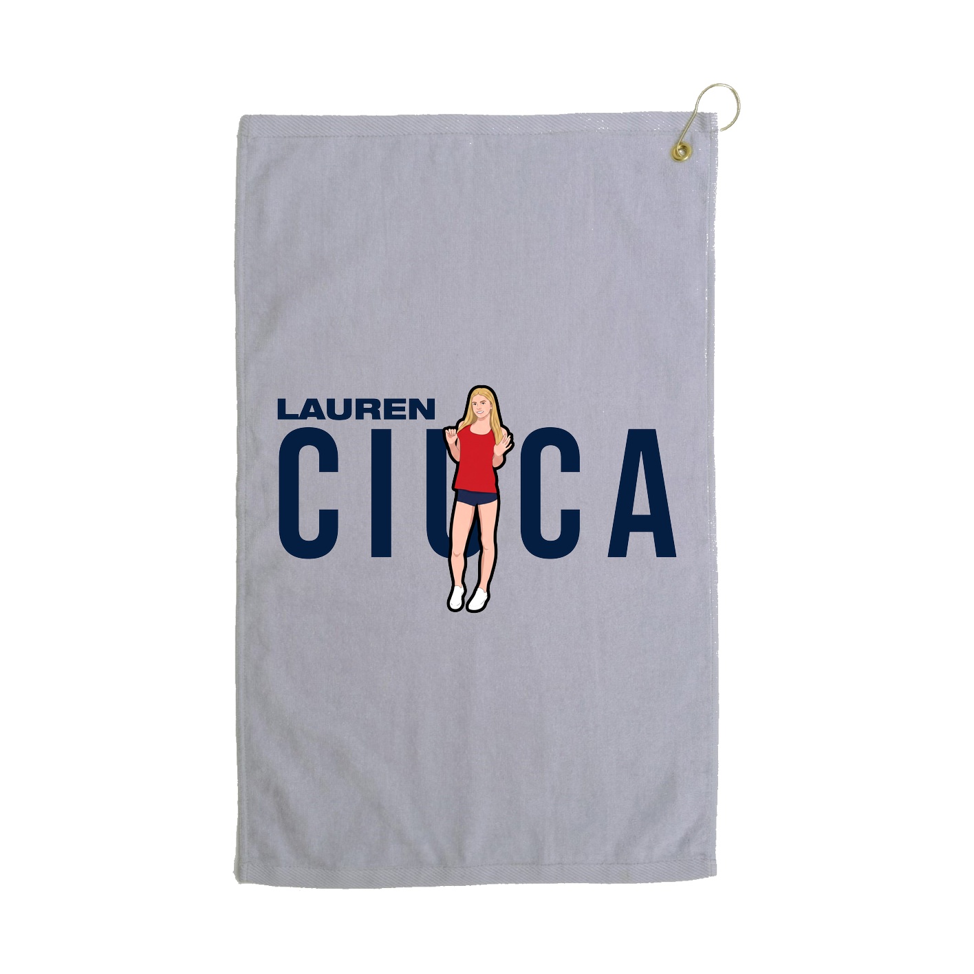 Golf Towel — Player Name in Grey